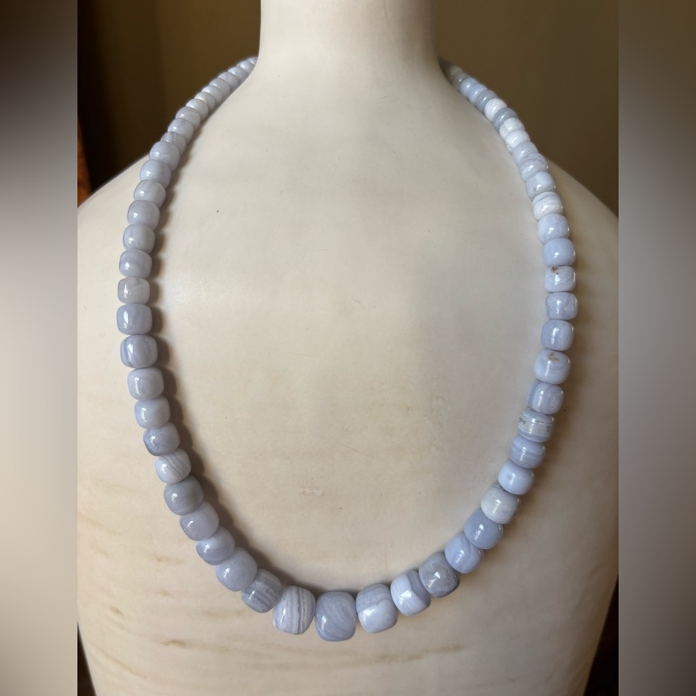 Mine Finds by Jay King DTR Blue Lace Agate Nugget Necklace 925